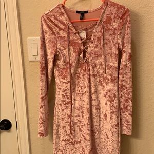 Forever 21 Crushed Velvet Tie-Up Dress